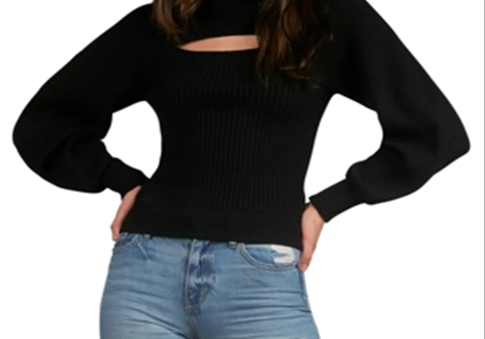 Elan Cutout Turtleneck Sweater Black Size XS sold by Leota product image thumbnail 5
