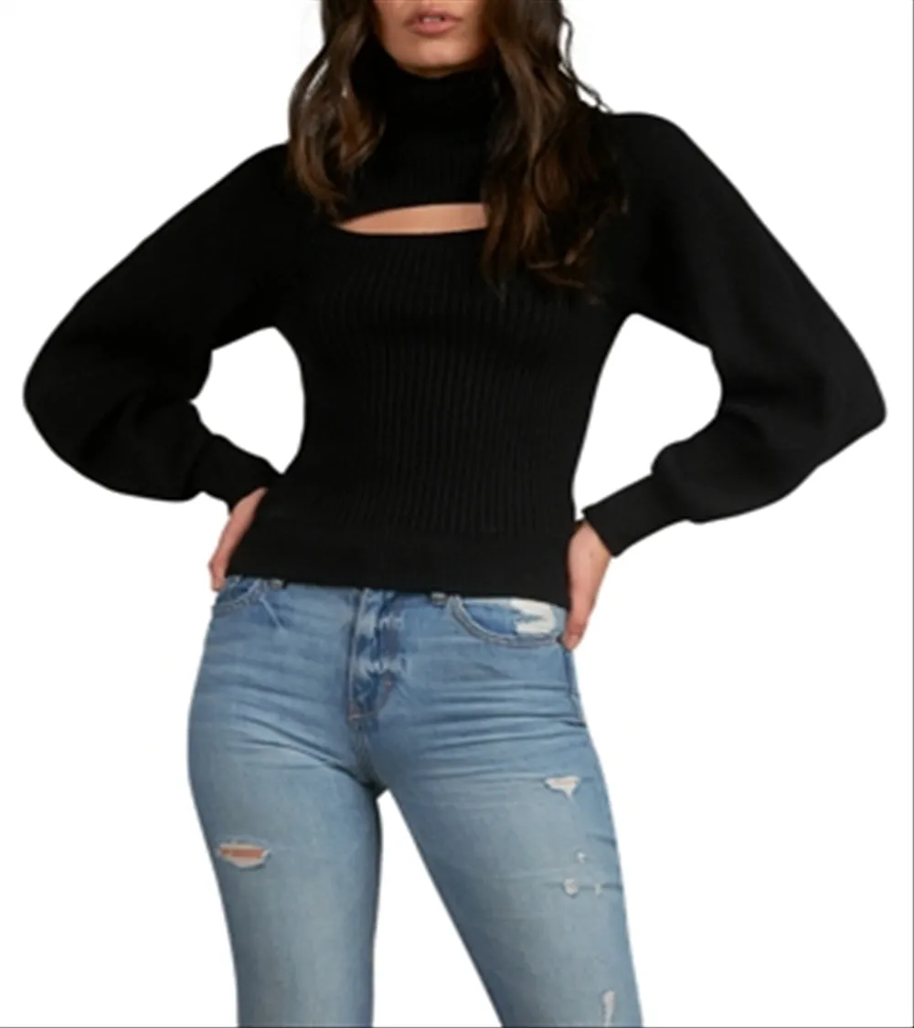 Elan Cutout Turtleneck Sweater Black Size XS sold by Leota product image thumbnail 4
