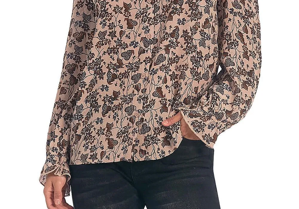 Elan Ruffle Collar Top Yellow Size XS sold by Leota product image thumbnail 3