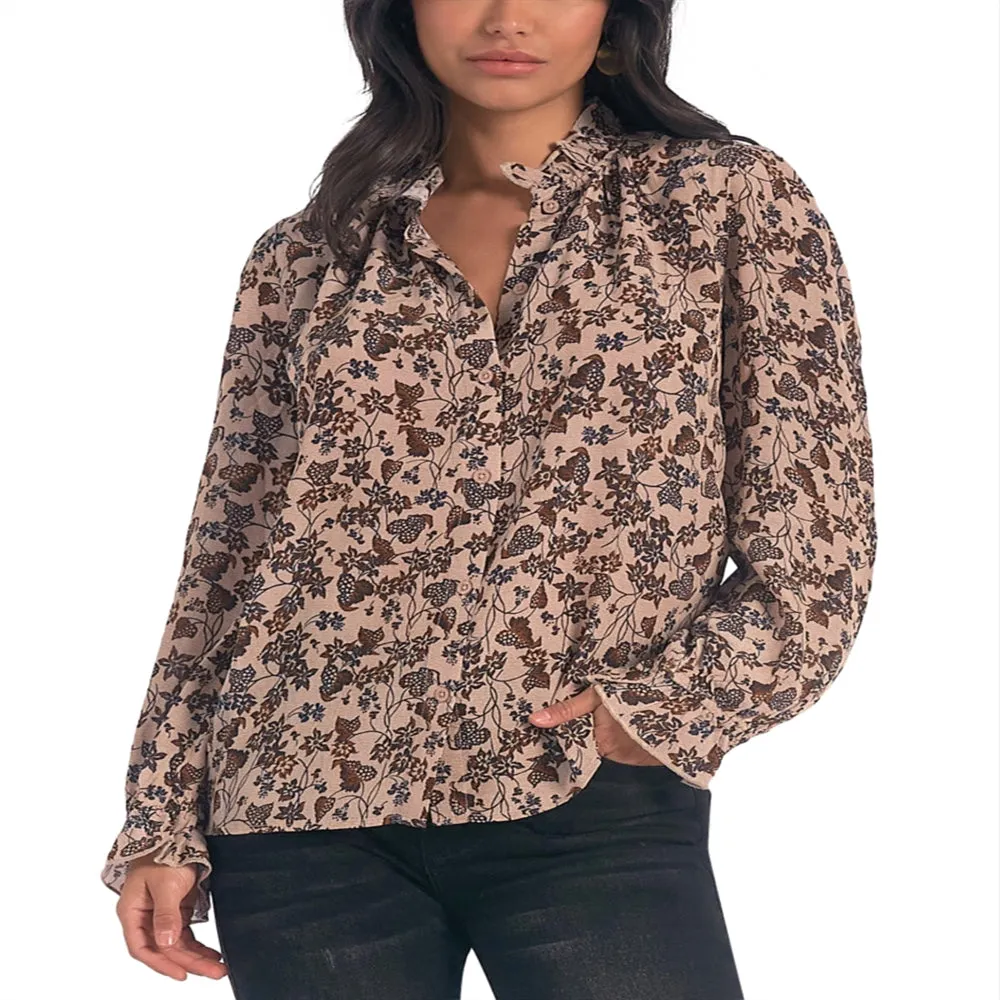 Elan Ruffle Collar Top Yellow Size XS sold by Leota product image thumbnail 4