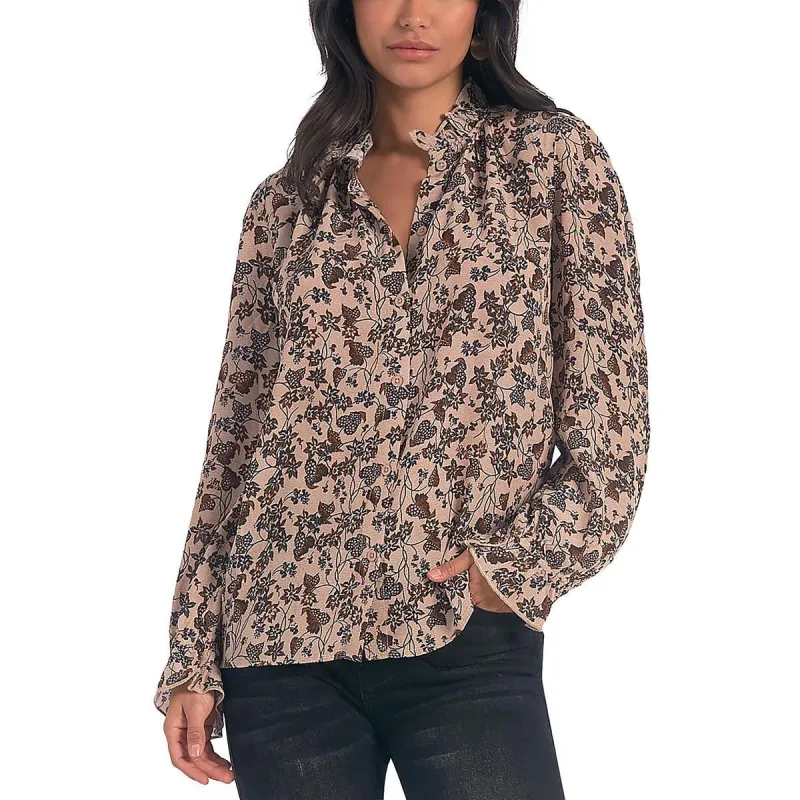 Elan Ruffle Collar Top Yellow Size XS sold by Leota