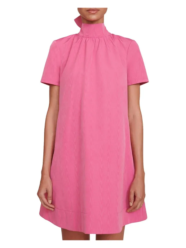 Staud Ilana Mock Neck Mini Dress Pink Size L sold by Leota
