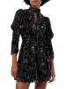 French Connection Guthern Burnout Long Sleeve Minidress Black Size 0 sold by Leota