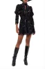 French Connection Guthern Burnout Long Sleeve Minidress Black Size 0 sold by Leota