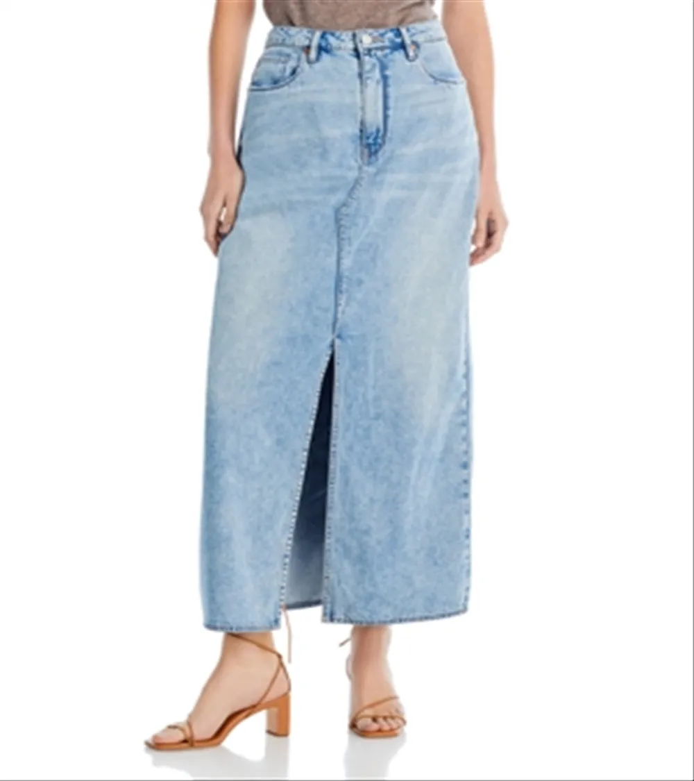 Blanknyc Cotton Front Slit Denim Skirt Blue Size 26 sold by Leota