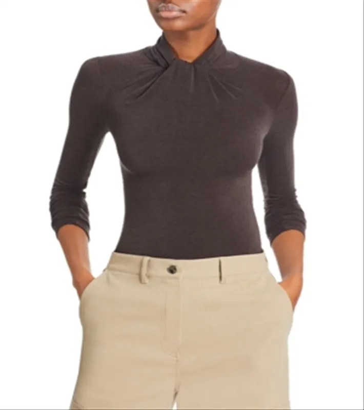 Lvir Twisted High Neck Top Brown Size L sold by Leota