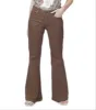 Paige Genevieve High Rise Fla Jeans in Cognac Luxe Coating Tan Size 34 sold by Leota