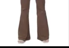 Paige Genevieve High Rise Fla Jeans in Cognac Luxe Coating Tan Size 34 sold by Leota