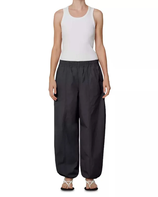 Agolde Dakota Cotton Poplin Track Pants Black Size M sold by Leota