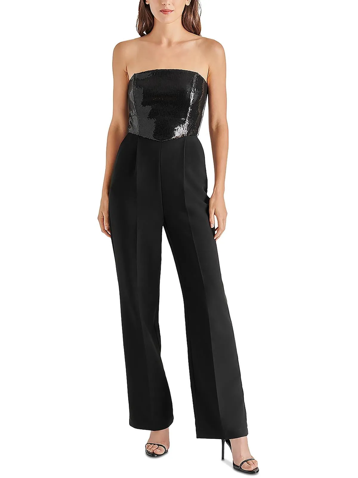 Steve Madden Riki Sequin Bustier Jumpsuit Black Size Small sold by Leota