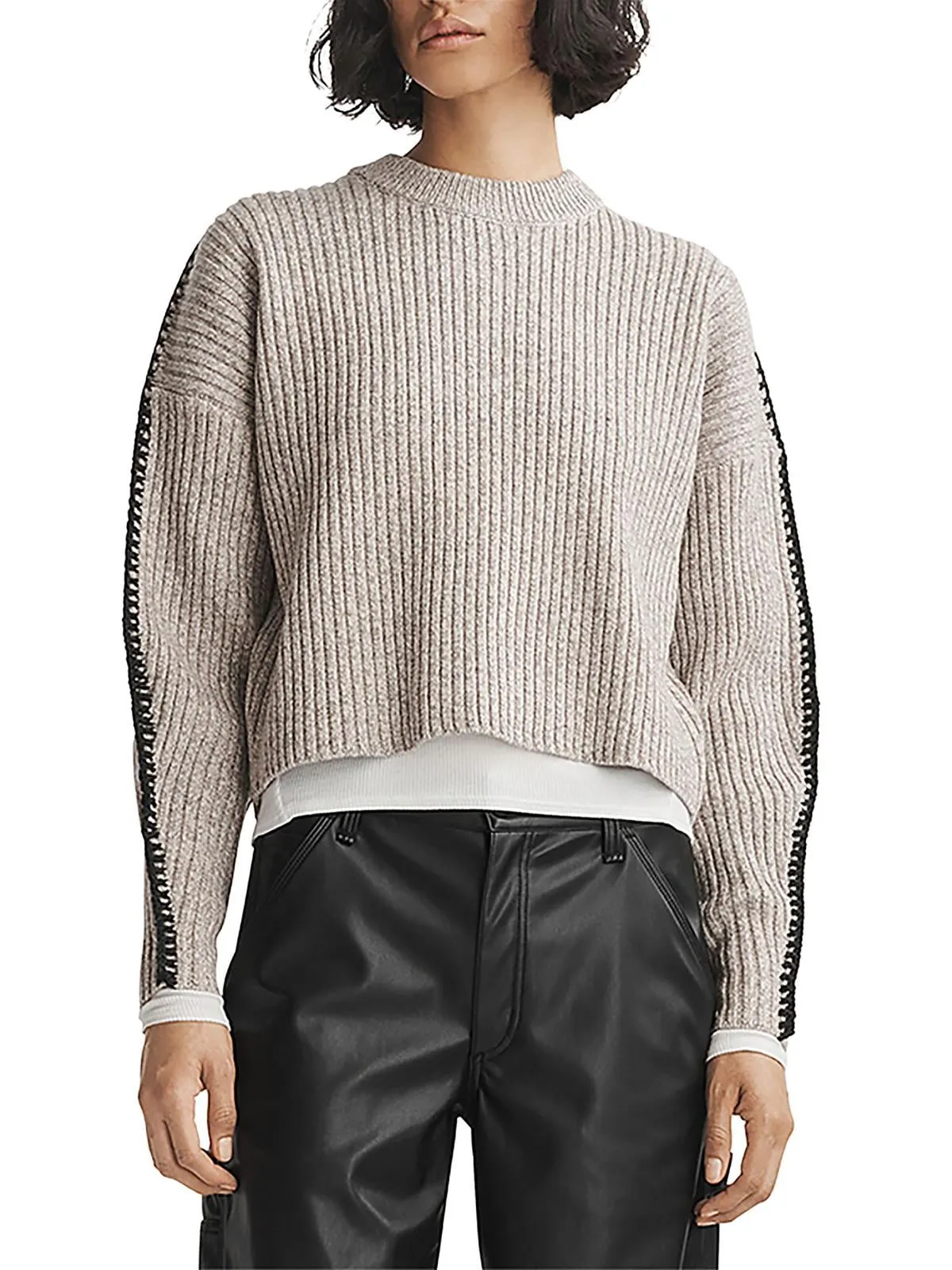 rag & bone Ingrid Wool Crewneck Sweater Gray Size L sold by Leota