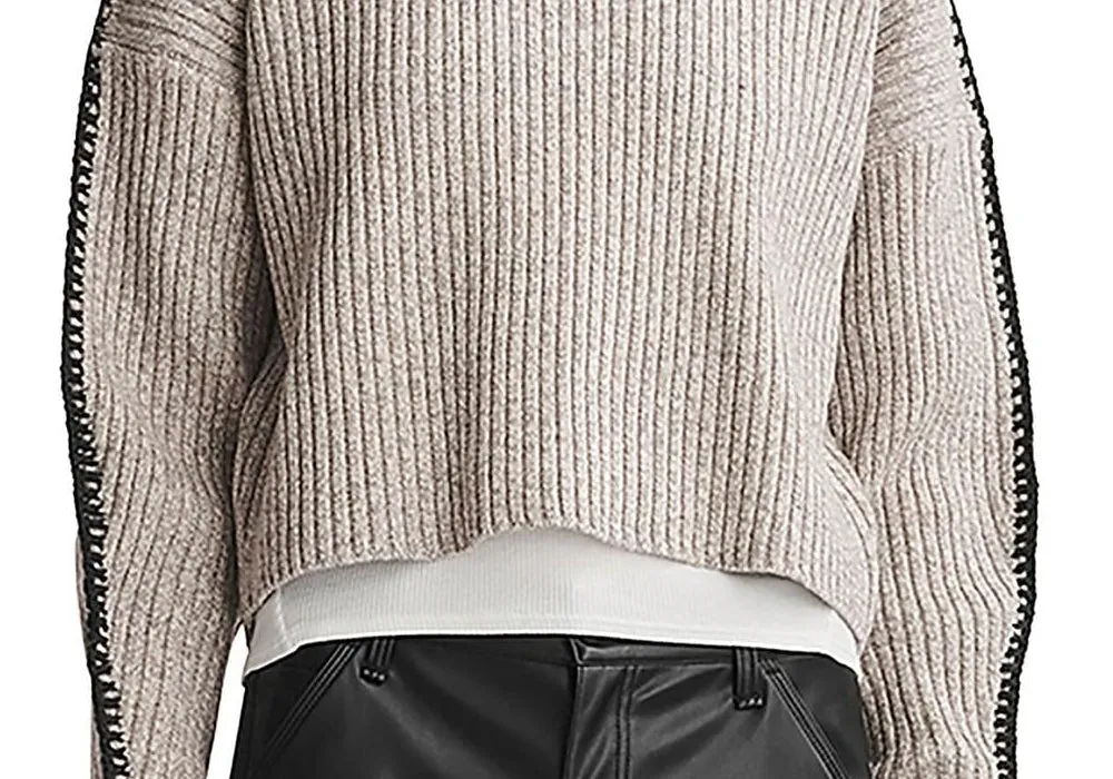 rag & bone Ingrid Wool Crewneck Sweater Gray Size L sold by Leota product image thumbnail 3