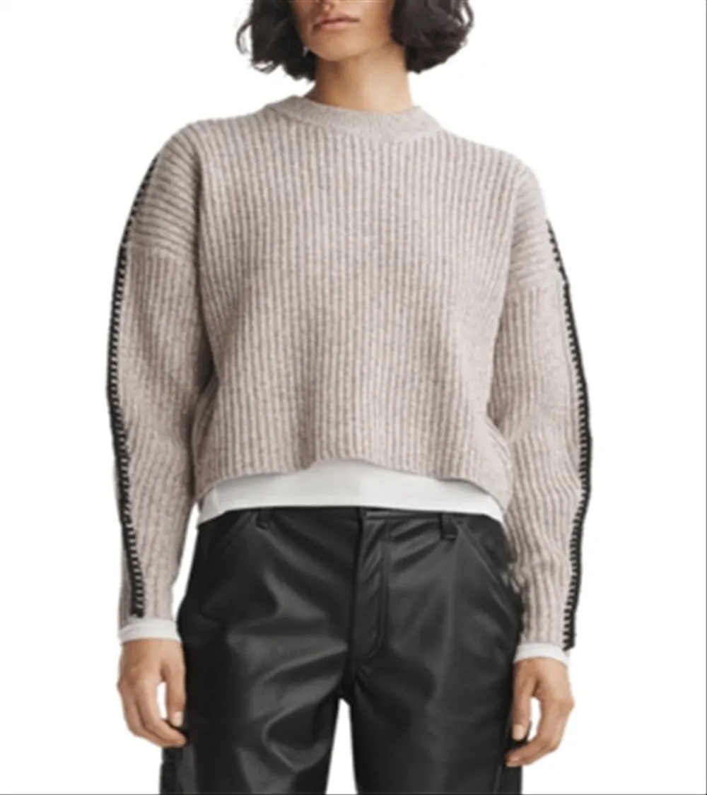 rag & bone Ingrid Wool Crewneck Sweater Gray Size L sold by Leota product image thumbnail 4