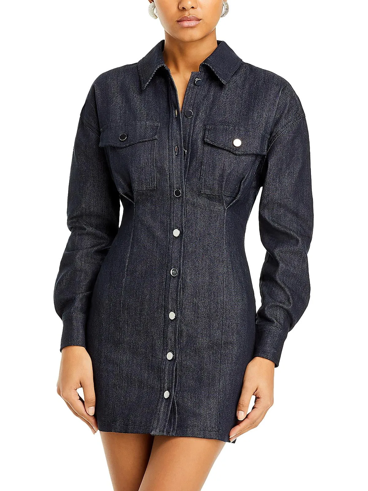 line and dot Mora Button-Down Dress Gray Size Small sold by Leota