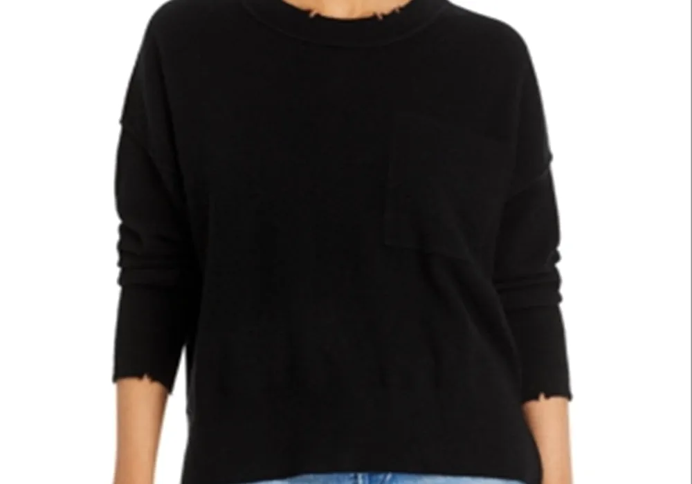 Aqua Distressed Cashmere Sweater Black Size XS sold by Leota product image thumbnail 5