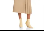 Lvir Wrap Half Pleat Midi Skirt Beige Size XS sold by Leota