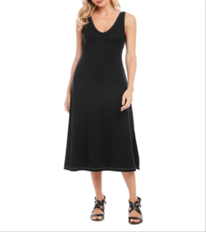 Karen Kane Brigitte Strolling Midi Dress Black Size XS sold by Leota