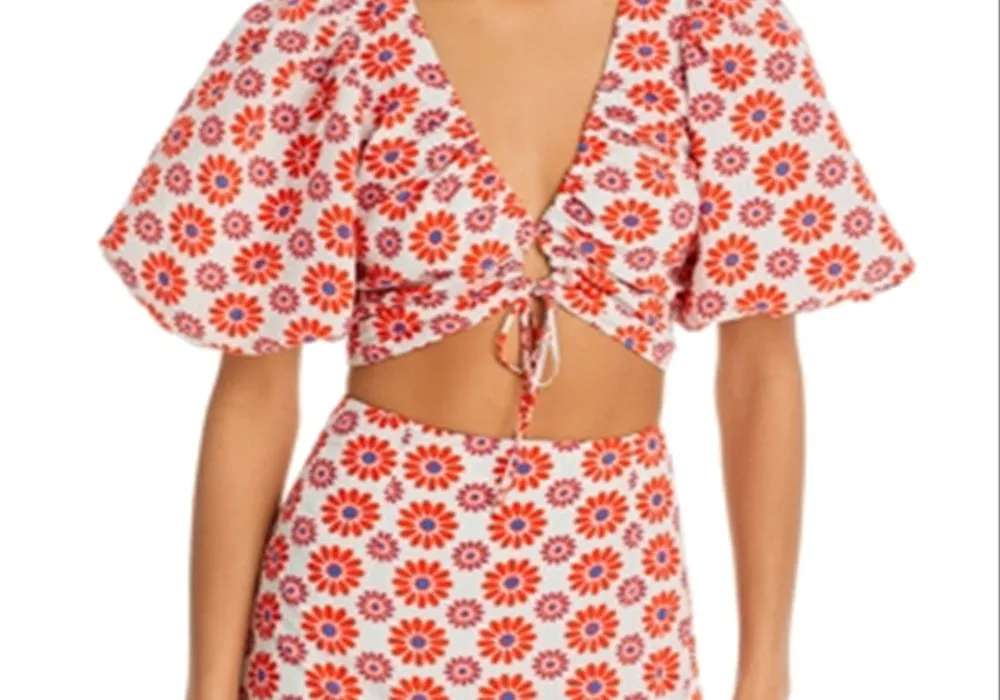 Rhode Lana Puff Sleeve Crop Top Orange sold by Leota product image thumbnail 5