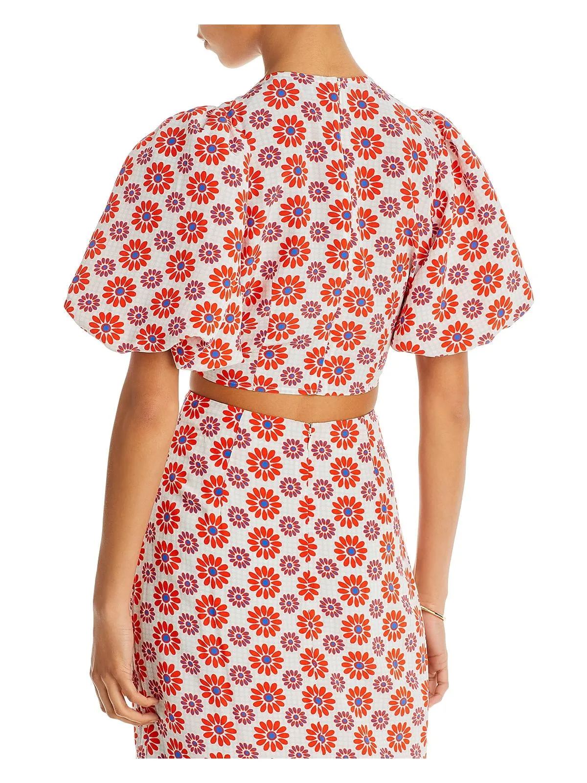 Rhode Lana Puff Sleeve Crop Top Orange sold by Leota product image thumbnail 2