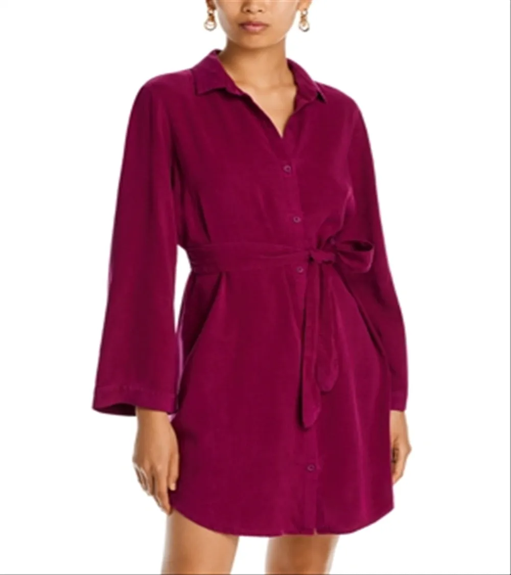 Bella Dahl Belted Mini Shirt Dress Pink Size XS sold by Leota product image thumbnail 4