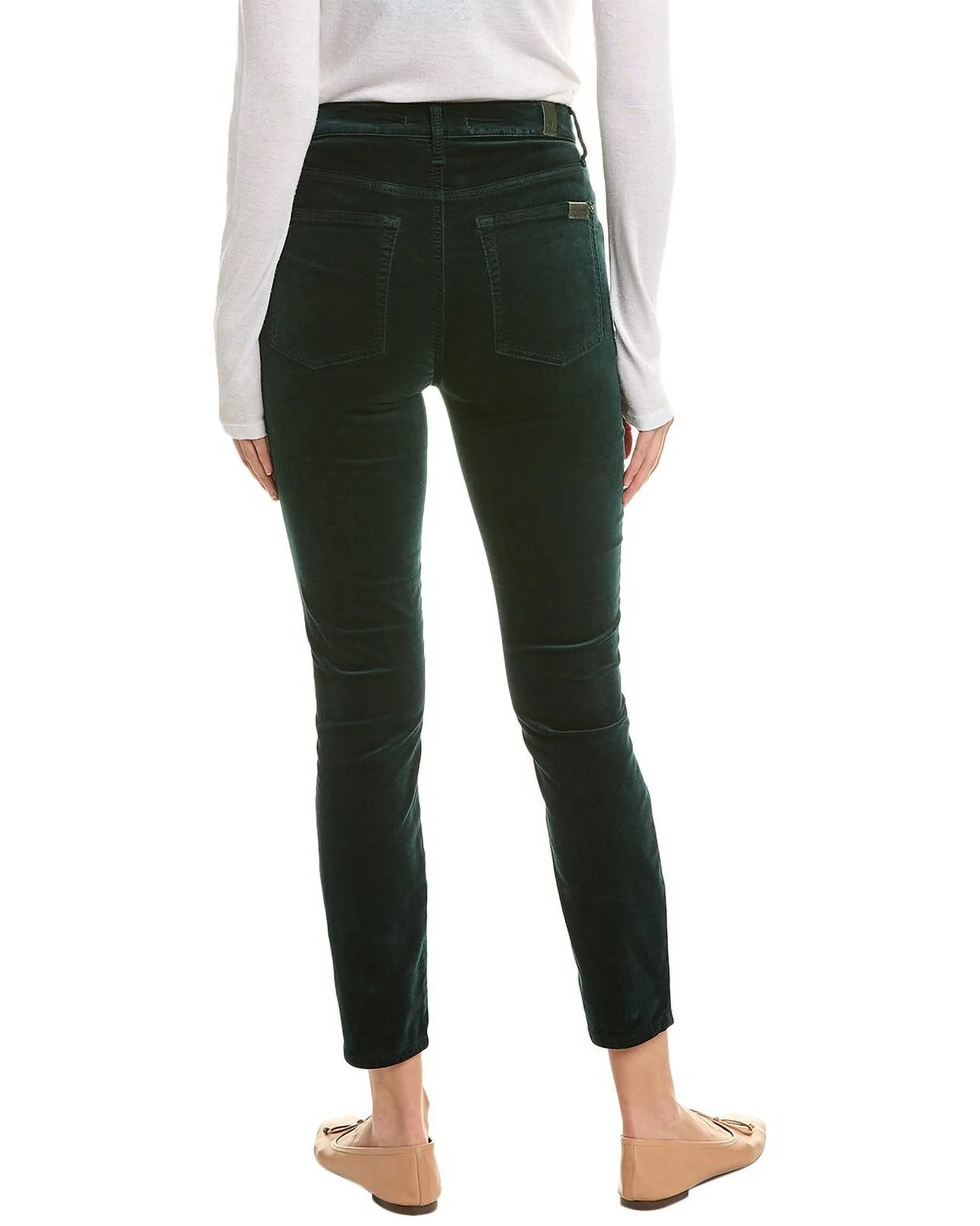 7 For All Mankind High Rise Ankle Skinny Jeans Hunter Green Size 31 sold by Leota product image thumbnail 2