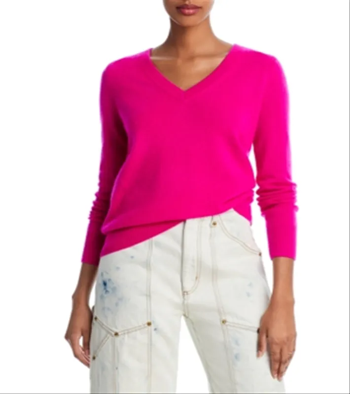 Aqua Cashmere V-Neck Cashmere Sweater sold by Leota