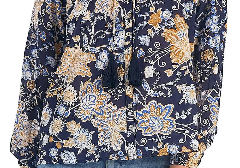 Elan Printed Cotton Peasant Top Size S sold by Leota product image thumbnail 3