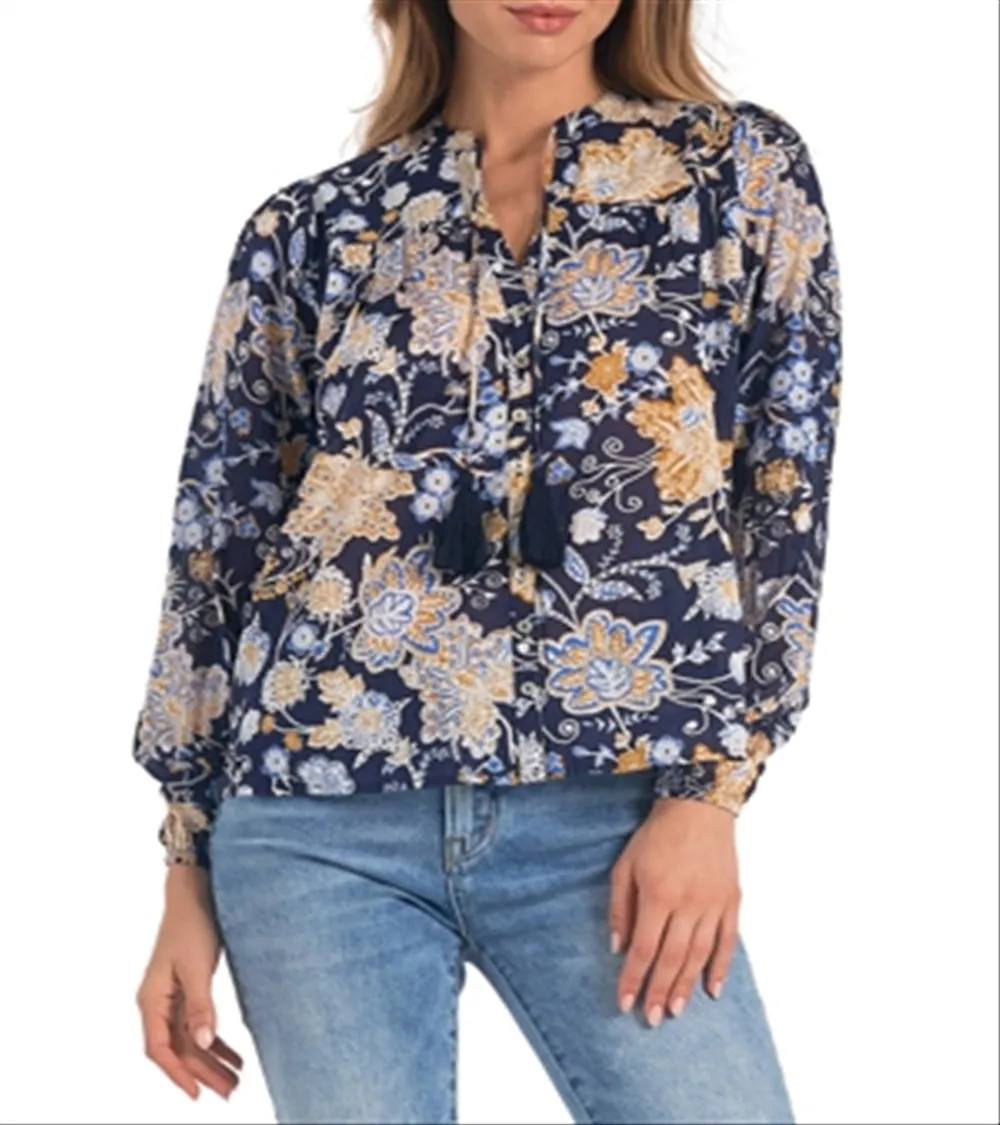 Elan Printed Cotton Peasant Top Size S sold by Leota product image thumbnail 4