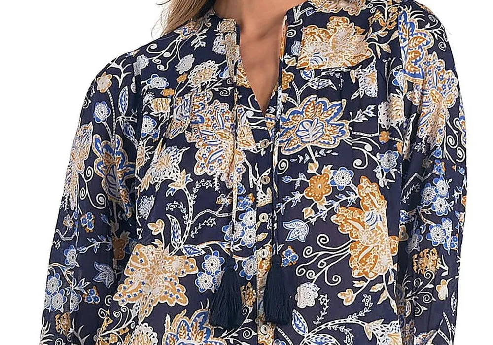 Elan Printed Cotton Peasant Top Size S sold by Leota product image thumbnail 2