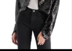 Steve Madden Juliet Cropped Piano Sequin Bolero Black sold by Leota