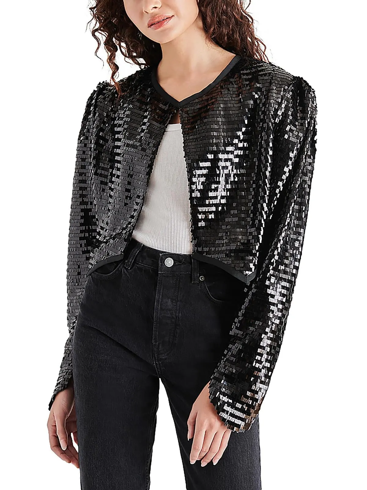 Steve Madden Juliet Cropped Piano Sequin Bolero Black sold by Leota product image thumbnail 4