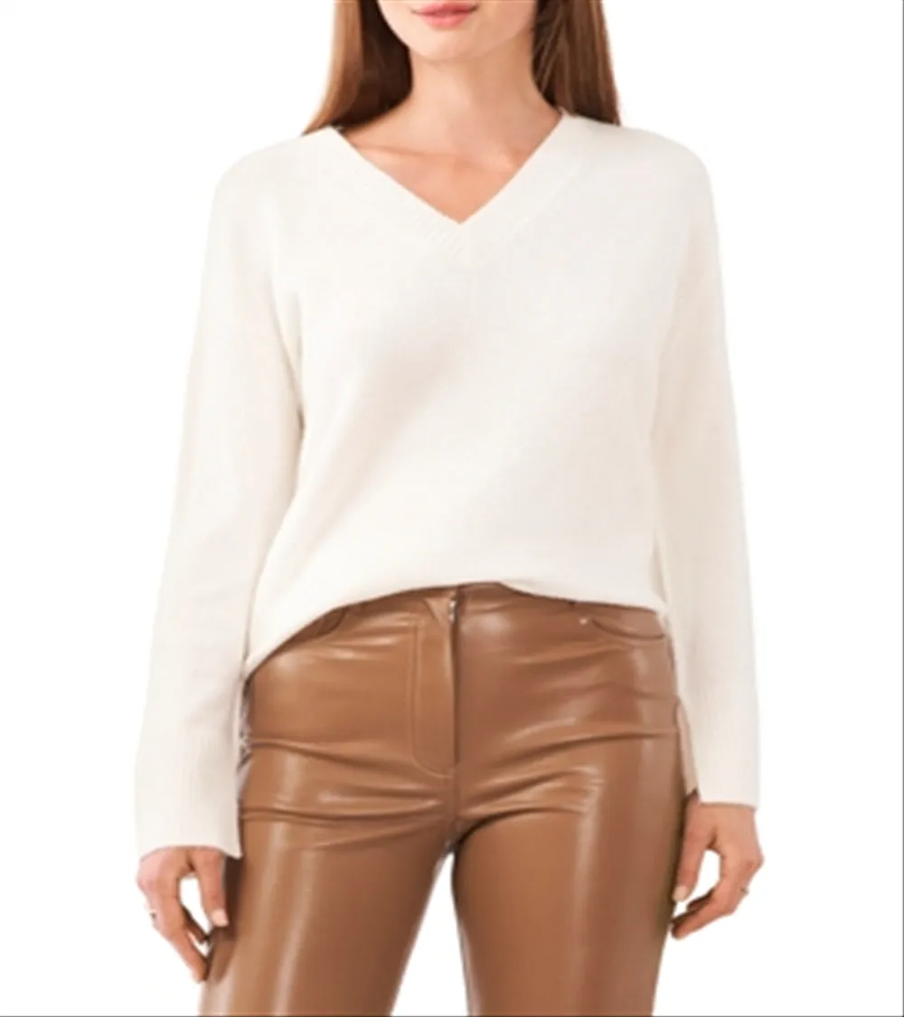 Vince Camuto Long Sleeve V Neck Sweater Beige Size S sold by Leota