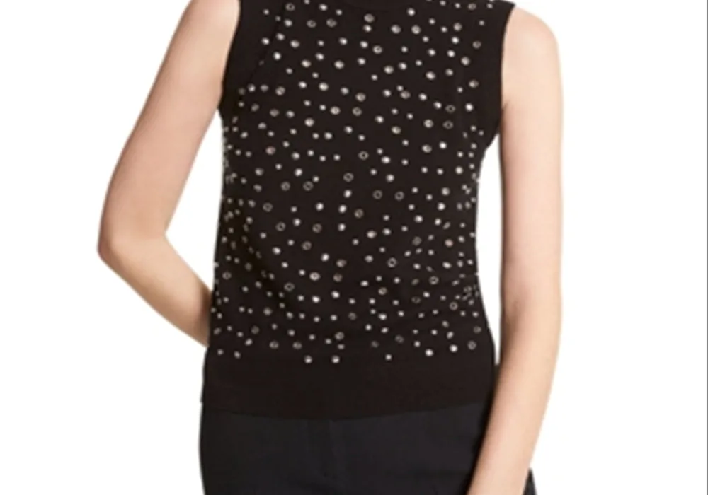 Michael Kors Collection Cashmere Embellished Shell Gray Size XS sold by Leota product image thumbnail 2