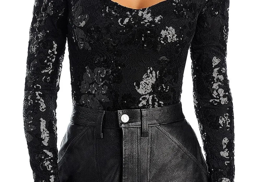 Fore Sequin Lace Bodysuit Black Size S sold by Leota product image thumbnail 3