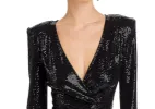L'Agence Metallic Wrap Blazer Black Size XS sold by Leota