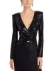 L'Agence Metallic Wrap Blazer Black Size XS sold by Leota