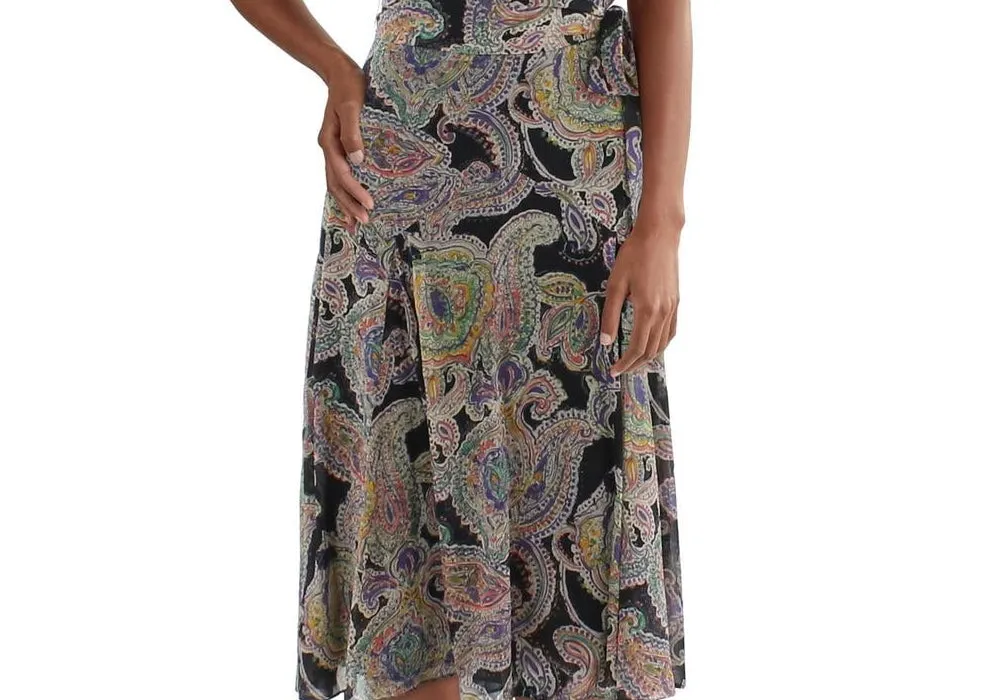 Lauren Ralph Lauren Womens Ruffled V Neck Midi Dress Black sold by Leota product image thumbnail 3