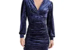 Steve Madden Kali Crushed Velvet Dress Blue Size XS sold by Leota