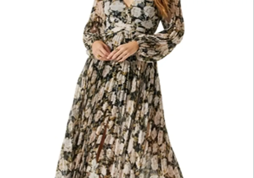 Astr the Label Ayana Floral Pleated Long Sleeve Maxi Dress sold by Leota product image thumbnail 2