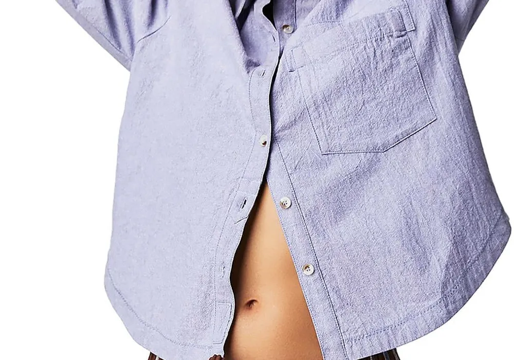 We The Free Womens Cotton Collared Button-Down Top Purple sold by Leota product image thumbnail 2