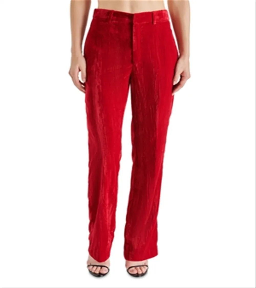Steve Madden Mercer Crushed Velvet Pants Red sold by Leota product image thumbnail 4