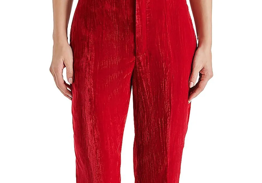 Steve Madden Mercer Crushed Velvet Pants Red sold by Leota product image thumbnail 2