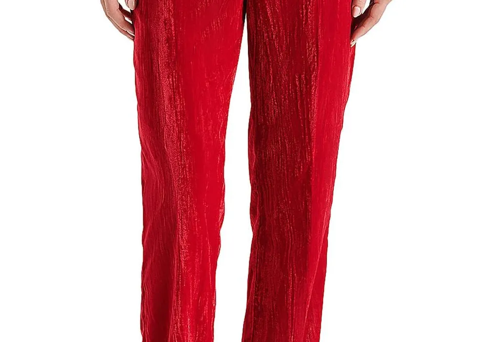 Steve Madden Mercer Crushed Velvet Pants Red sold by Leota product image thumbnail 3