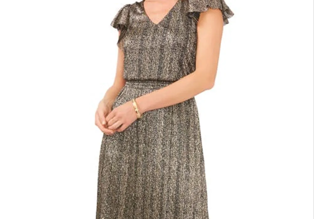 Vince Camuto Womens Ruffle Midi Dress Black Size M sold by Leota product image thumbnail 5