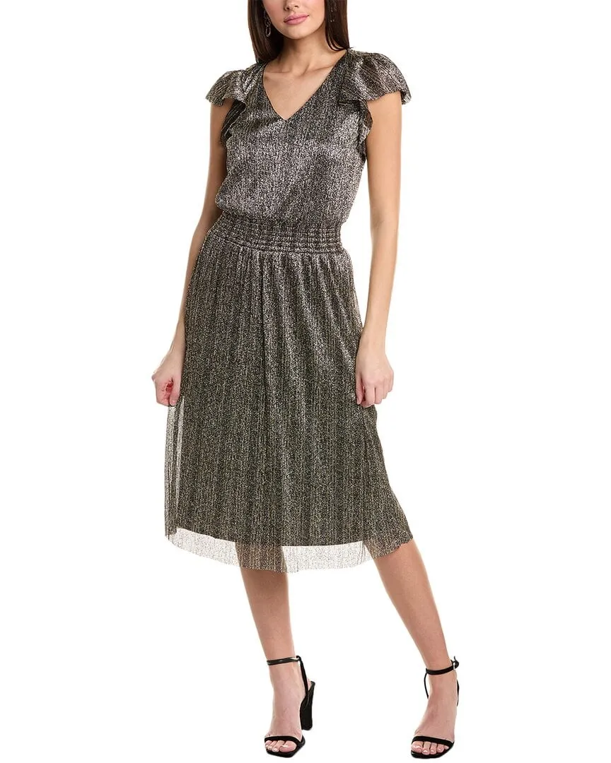 Vince Camuto Womens Ruffle Midi Dress Black Size M sold by Leota