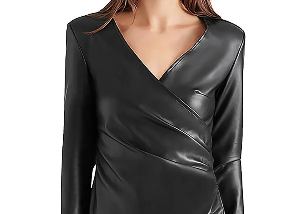 Steve Madden Sandy Faux Leather Bodycon Dress Black Size XS sold by Leota product image thumbnail 2