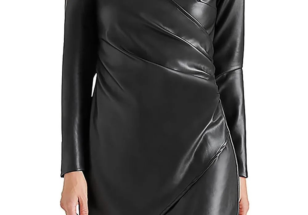 Steve Madden Sandy Faux Leather Bodycon Dress Black Size XS sold by Leota product image thumbnail 3