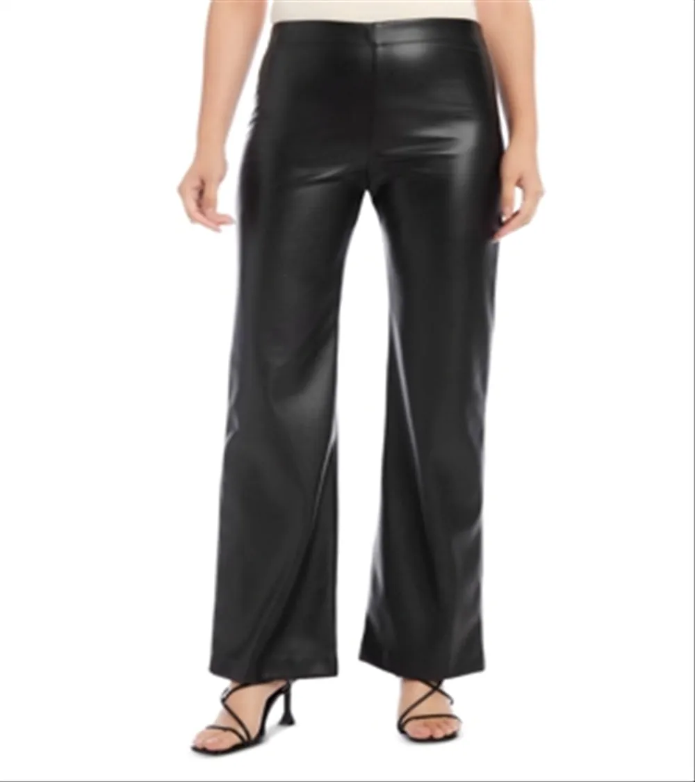 Karen Kane Wide Leg Faux Leather Pants Black sold by Leota product image thumbnail 4