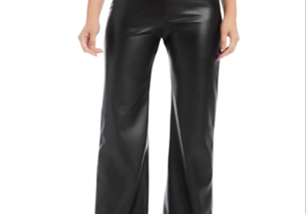 Karen Kane Wide Leg Faux Leather Pants Black sold by Leota product image thumbnail 5
