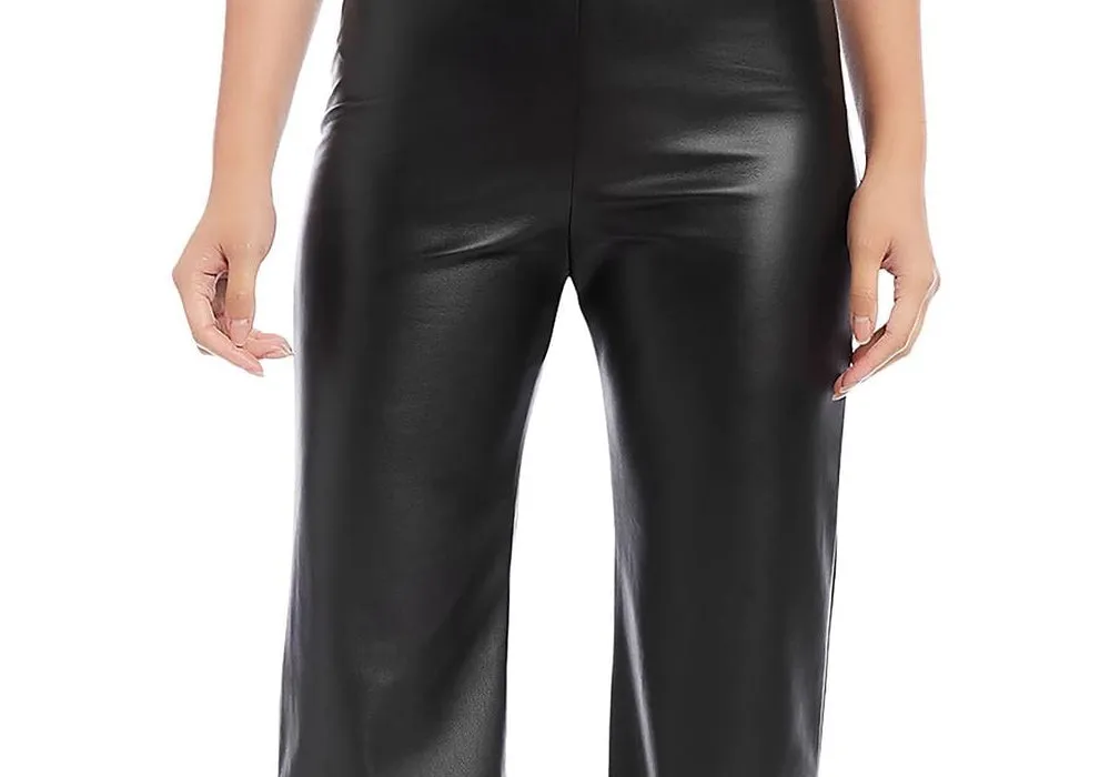 Karen Kane Wide Leg Faux Leather Pants Black sold by Leota product image thumbnail 2